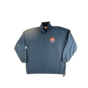 Sport One Denver Broncos Men's Blue 1/4 Zip Fleece Hoodie Sz XXL